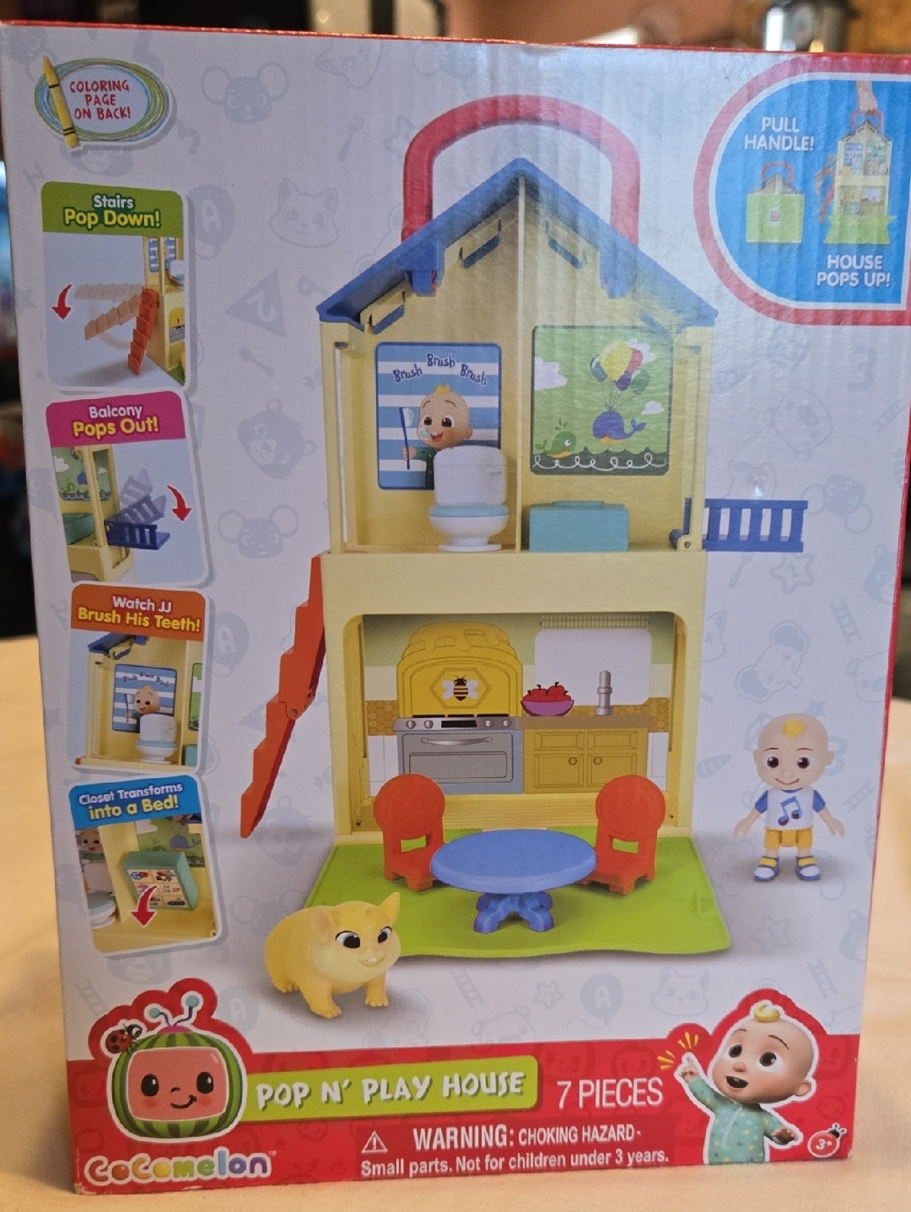 Cocomelon Pop N' Play House Kids Toy - Yellow & Blue 2